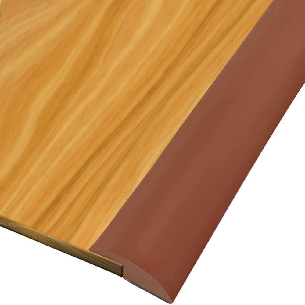 Zayejod 10M Brown Carpet Trim Self Adhesive PVC Laminate Floor Door Doorway Transition Threshold Strip Tile Edgings Rubber Flooring Edge Strip(Cover Height Within 3mm)