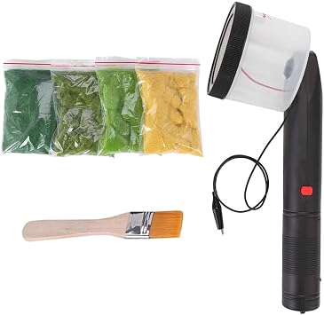Mocoli Mini Static Grass Flocking, Four Colors Mini Applicator for Flocking Machine, ABS Applicator with Anti-Slip Handle for DIY Scenic Modelling Sand Table Modelling Craft Tool