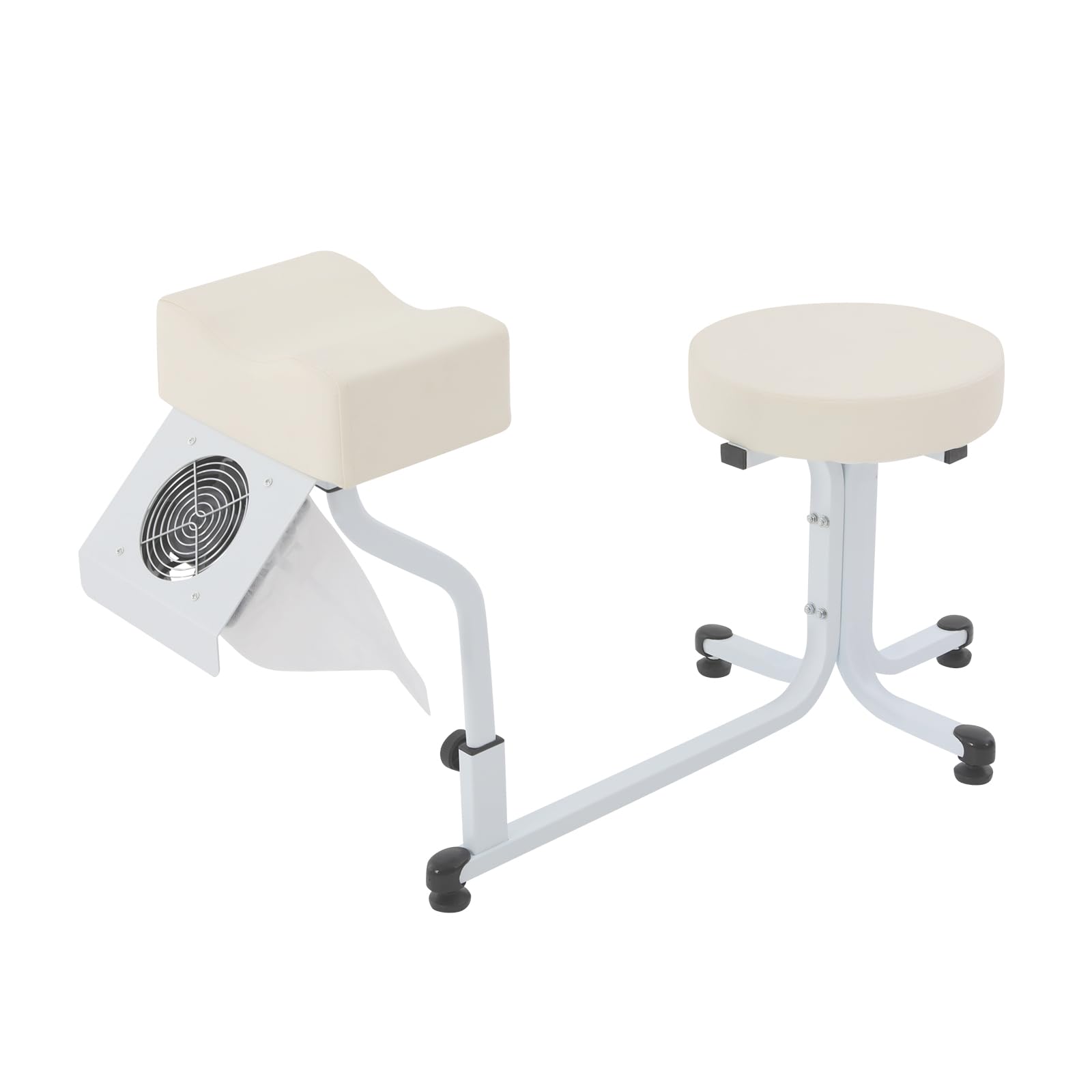 22W Pediküre Hocker mit Fußstütze, Absaugung, Geschwindigkeit 2600rpm, Hocker max Belastbarkeit 100kg, Fußpflege Stuhl, Beinstütze Fußpflege, Nagelstudio, SPA (Weiß)