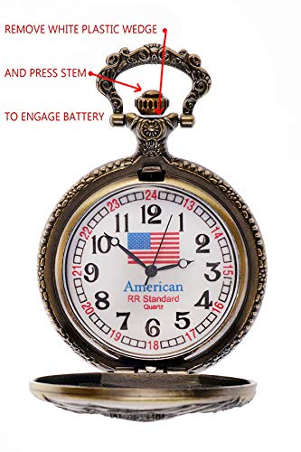 Pinnacle Awards Canada Railroad Regulation Pocket Watch With 2 Chains, Japanese Movement Steam Engine #1 #TOP2