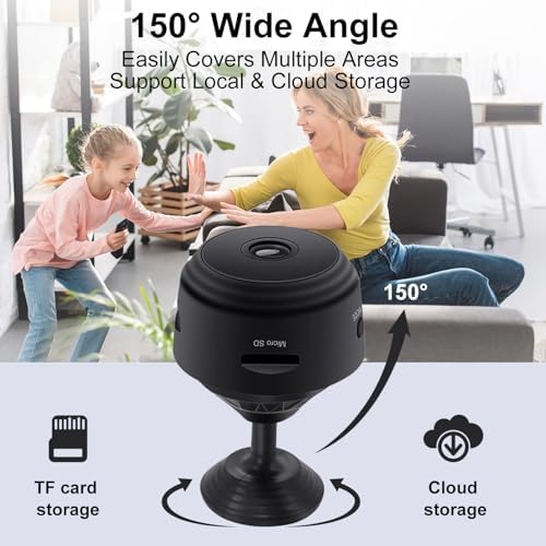 YISPK Hidden Camera,1080P HD WiFi Mini Nanny Cam with Night Vision & Motion Detection - Indoor/Outdoor Wireless Security Spy Cameras for Home, Car, Baby & Pet Monitoring-Upgraded A9 - 4