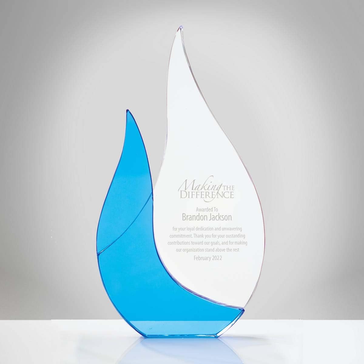 Baudville Custom Engraved Trophy - Sapphire Crystal - Collection