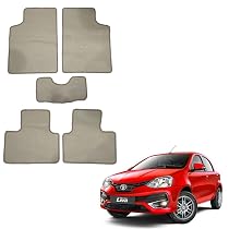 Oshotto/Matcon Carpet Foot mat Compatible with Toyota Liva (Set of 5, Beige)