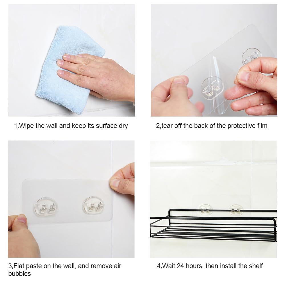 Organizzatore Casa Ganci Adesivi Da Parete - 6 Pezzi Bianchi, Adesivo Forte, Senza Fori, Per Bagno E Cucina Accessori Casa Adesivi - 9