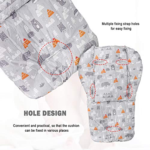 Image of High Chair Cushion, High Chair Cover Pad, High Chair Pad Cover, Light and Breathable, Soft and Comfortable, Make The Baby Sit More Comfortable (Grey Animal Print)