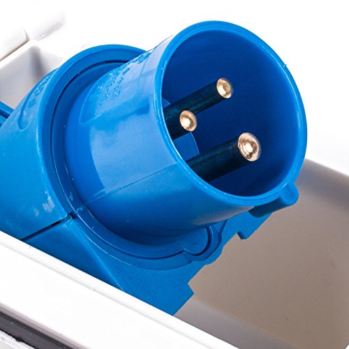 wamovo CEE Aussensteckdose weiß Spritzwasser geschützt 200-250V, 16A, 3 polig