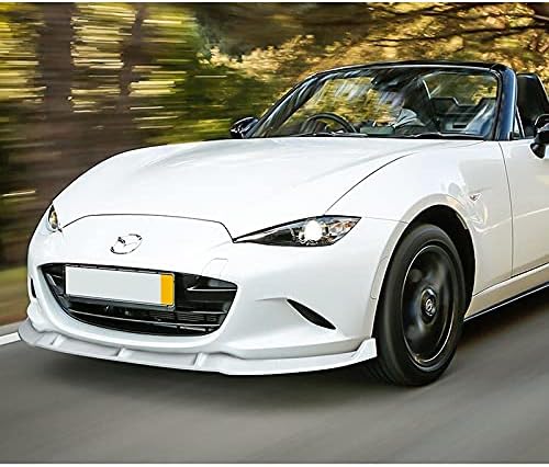 3PCS Front Bumper Lip Kit fit for compatible with 2016-2021 Mazda Miata MX-5, MP-Style Splitter Trim Protection Spoiler, Air-Dam-Chin-Diffuser (Painted White)
