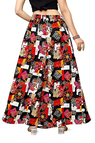 Image of Viscose Rayon Flared Printed Plazzo Palazzo Pants, Loose /Relaxed Fit Regular, Office Wear, Casual Wear Comfortable, Trouser Pants for Girls & Women Black Kerri Design (S to 3XL Size)