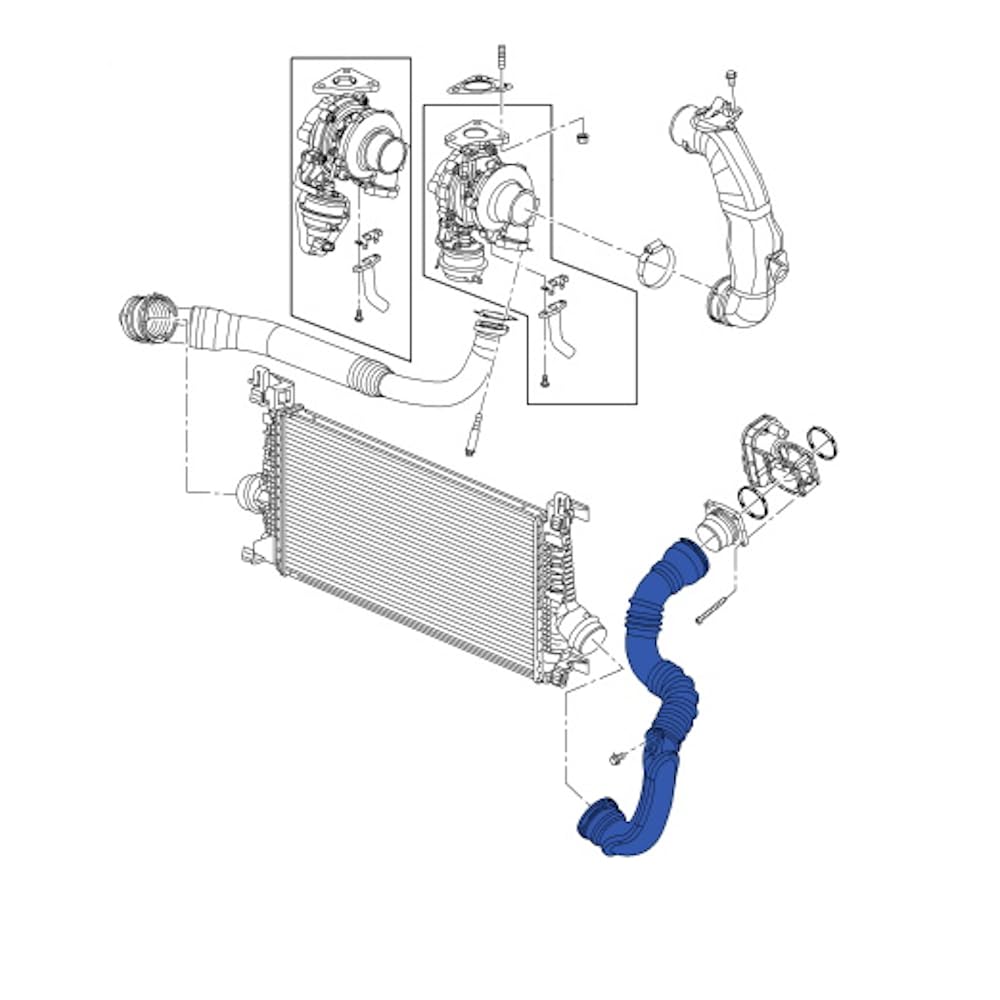 Wielen - Manguito intercooler de aire compatible con Opel Astra J 1.7 CDTI 13265280 1302123 Tubo turbo de aire de plástico