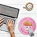 Pink Round Mouse Pad for Desk, Cute Office Decor for Women, Dumpster on Fire Small Mousepad，Stitched Edge Non-Slip Rubber Base, Personalized Computer Mouse Pads for Wireless Mouse，Desk Accessories