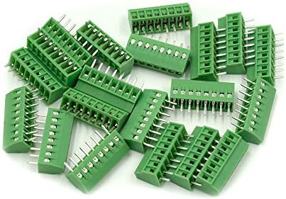 Hxchen 8-Pin 2.54mm Pitch 150V 6A PCB Mount Screw Terminal Block Connector - (20 Pcs)