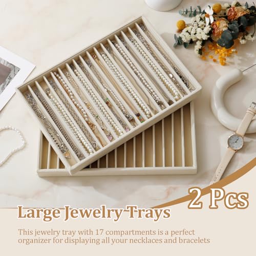 Image of Large Velvet Jewelry Tray Display Drawer Inserts 2 Pack