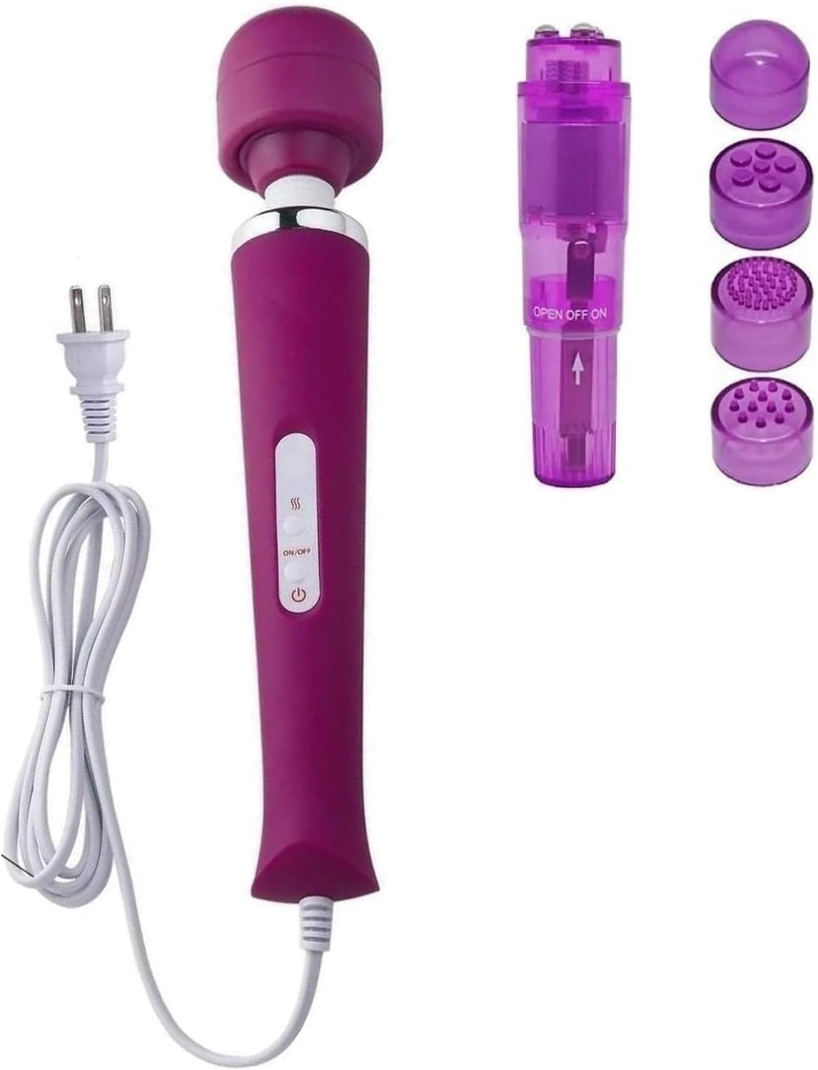 Herramienta masajeadora eléctrica para pies, cuello, espalda, mano, pierna, brazo, hombro, recuperación deportiva para mujeres (masaje grande morado y juguete de bolsillo)