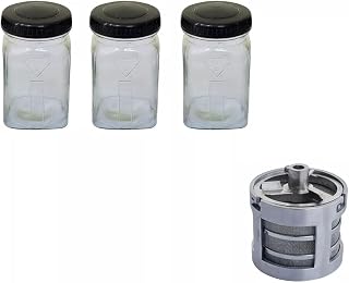 Generic Set of 3 Pearl Brand Watch Cleaning Jar & 1 Pearl Brand Basket - Fits Elma, Silver