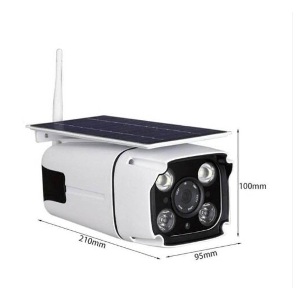 Trade Shop - Telecamera con Pannello Solare WiFi da Esterno Ip67 2.0mp Sensore PIR 202 Had