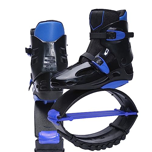EYRMQWJPC Zapatillas Kangaroo Bounce Zapatos de Salto Tipo Canguro for Adultos y Adolescentes con 3 resortes tensión, Color Negro Azul, Talla EU 36-44(39-41)