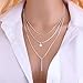 AKOAK 1 Pcs Silver Chic Bohemian Alloy Pendant Multilayer Bar Coin Necklace Clavicle Chains Charming Necklace