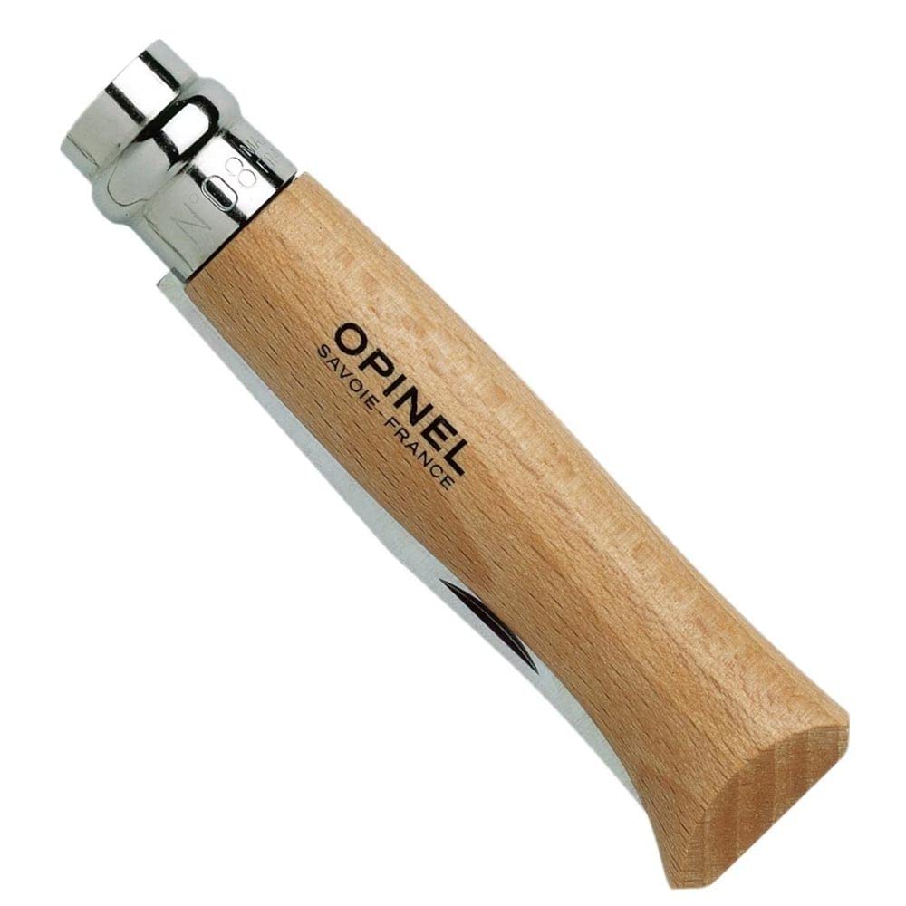 Opinel Inox Kayın Saplı Paslanmaz Çelik Çakı, Unisex, Kahverengi, Nr.8