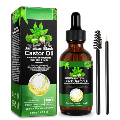 Aceite De Ricino 60ml- Castor Oil,100% Puro y Prensado En FríO, Para El Cabello, PestañAs, Cejas, Cuerpo y Rostro, Unisex