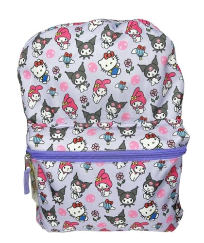 Fast Forward Mochila escolar infantil Kuromi, 40,6 cm, roxa com estampa de personagem