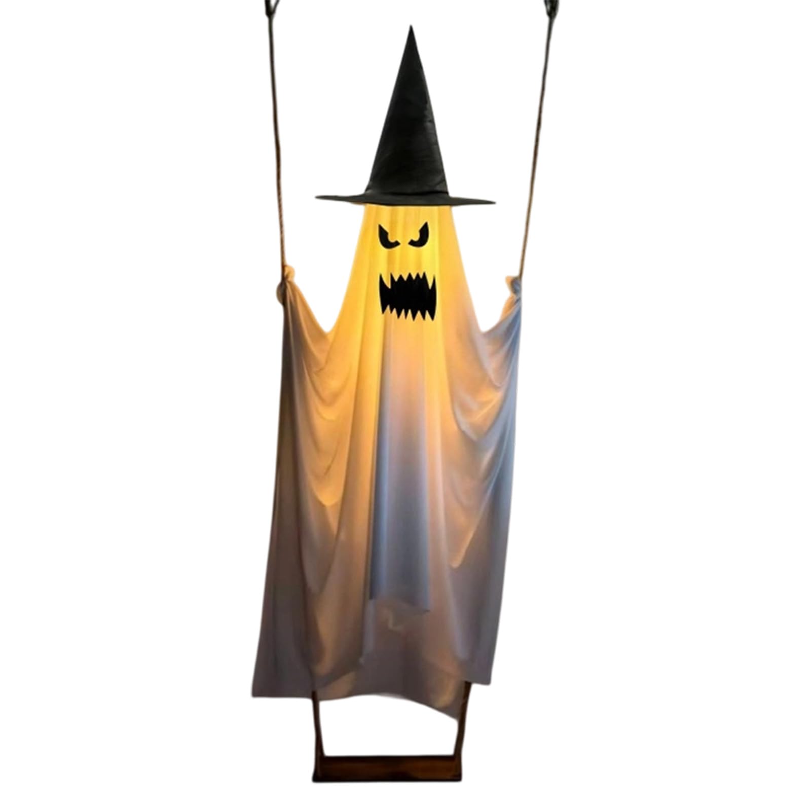 Pangboer B Entryway Halloween Swing Decoration, Lighted Seasonal Accent Display With Polyester Cloth For Porch And Yard Decor Halloween Porch Decor Light Up Swing Decoration Yard Entryway Alcony Party Entrance