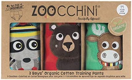 ZOOCCHINI Potty Training Pants Unisex, Organic, Fairy Tale Character, Absorbent, Soft and Comfortable Training Underwear for Girls and Boys 2-4 Years (Pack of 3)
