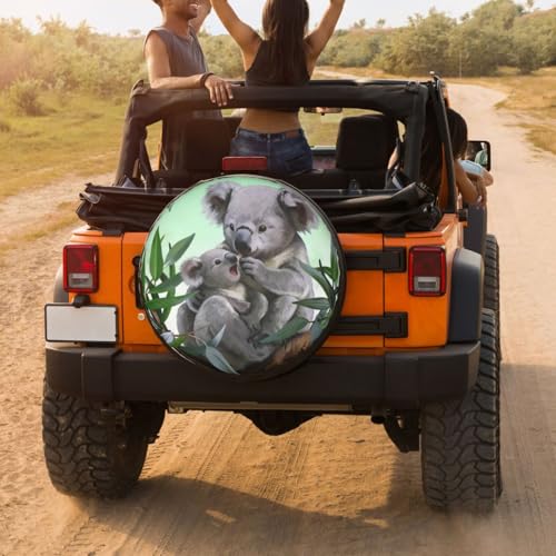 Image of Delerain Koalas Spare Tire Covers Waterproof Dust-Proof Spare Wheel Cover Universal Fit for Trailer, RV, SUV, Truck and Many Vehicle (17 Inch for Diameter 31 inch-33 inch)