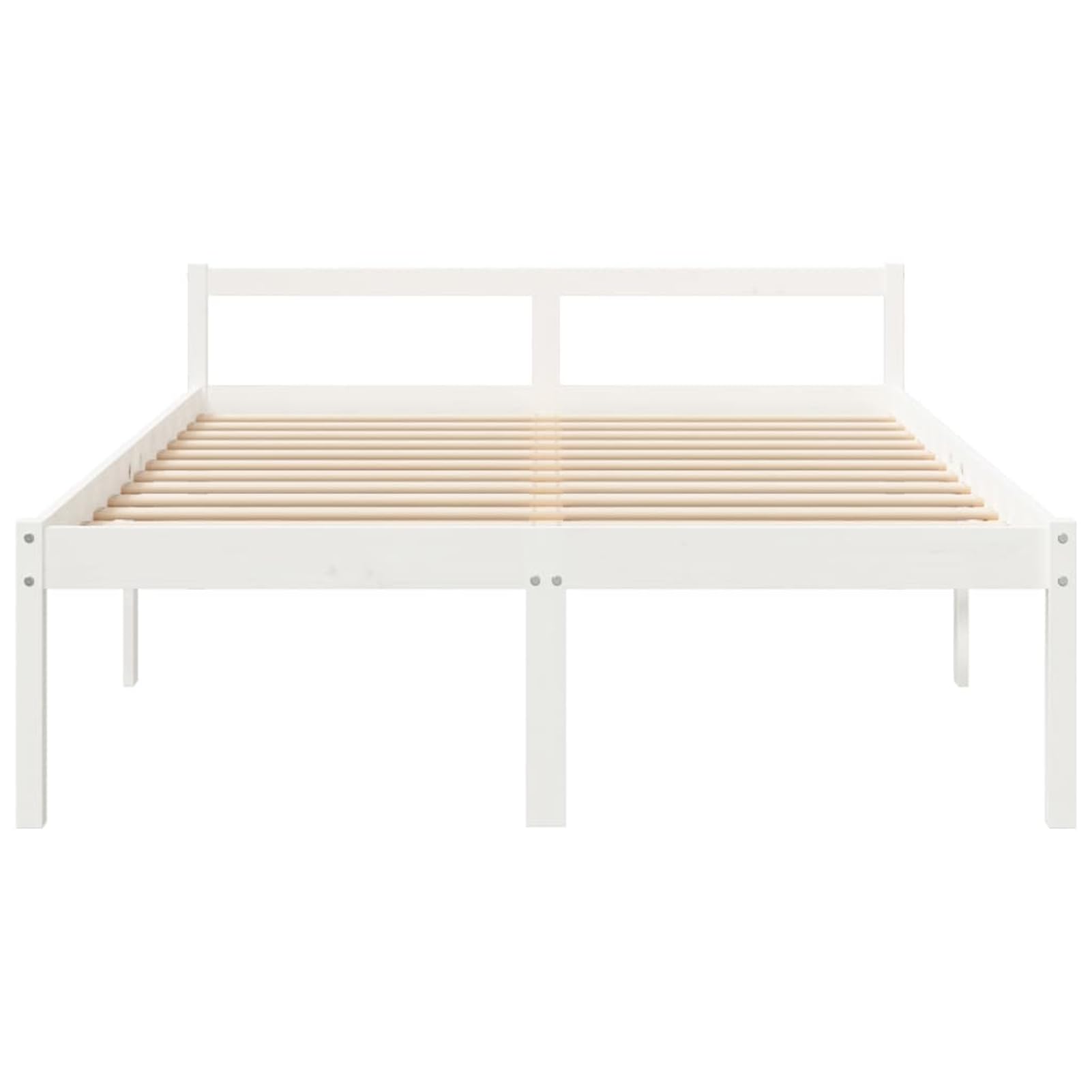ATOMSTACK MAKER Cama para Mayores de Madera Maciza de Pino Blanco 160x200 cm, Altura Ergonómica de 45 cm, Espacio de Almacenamiento Inferior de 35 cm, Con Somier Integrado y Cabecero Clásico