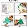 Hidreas 40 Pcs Wooden Ornaments Unfinished Christmas DIY Ornaments Craft Kit, Christmas Wood Ornaments with Bells, Wax Rope and Rhinestone Stickers for Children Arts and Crafts Supplies #2
