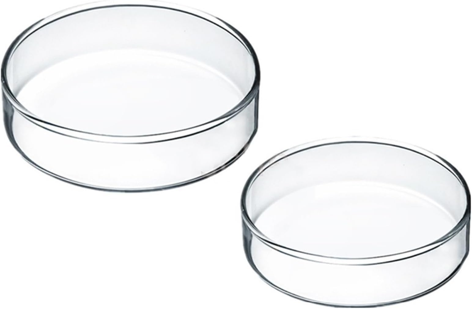 Labware 2pcs 150mm Glass Petri Disheswith Lids, High Borosilicate Glass Lab Glassware Heat Resistant Thick Reusable Lab Dishes