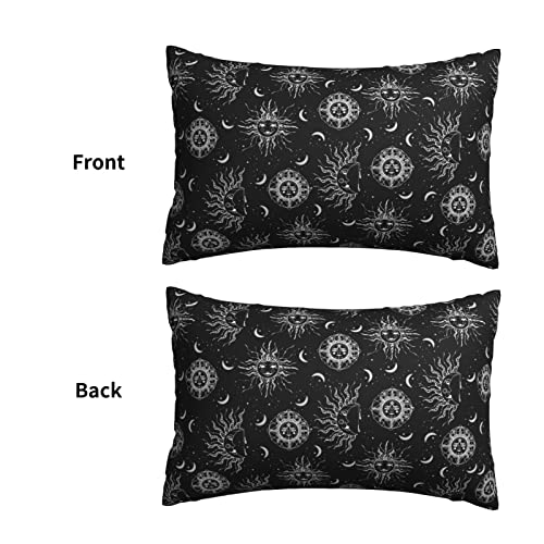 Sun And Moon Bed Pillow Pillowcases With Hidden Zipper Lumbar Pillow Case Cushion Queen Size Standard 20X30 In For Hair And Skin Soft Breathable Men Women Rectangular Pillow Cover,For Sofa Couch Bed #TOP1