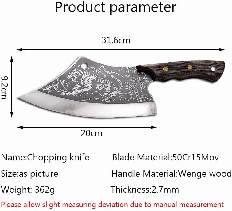 Miniatura 2 de Cuchillo de carnicero, cuchillo de carne, cuchillos de cocina de 8 pulgadas, cuchillo de cocina forjado, carnicero forjado, sacrificio, corte de