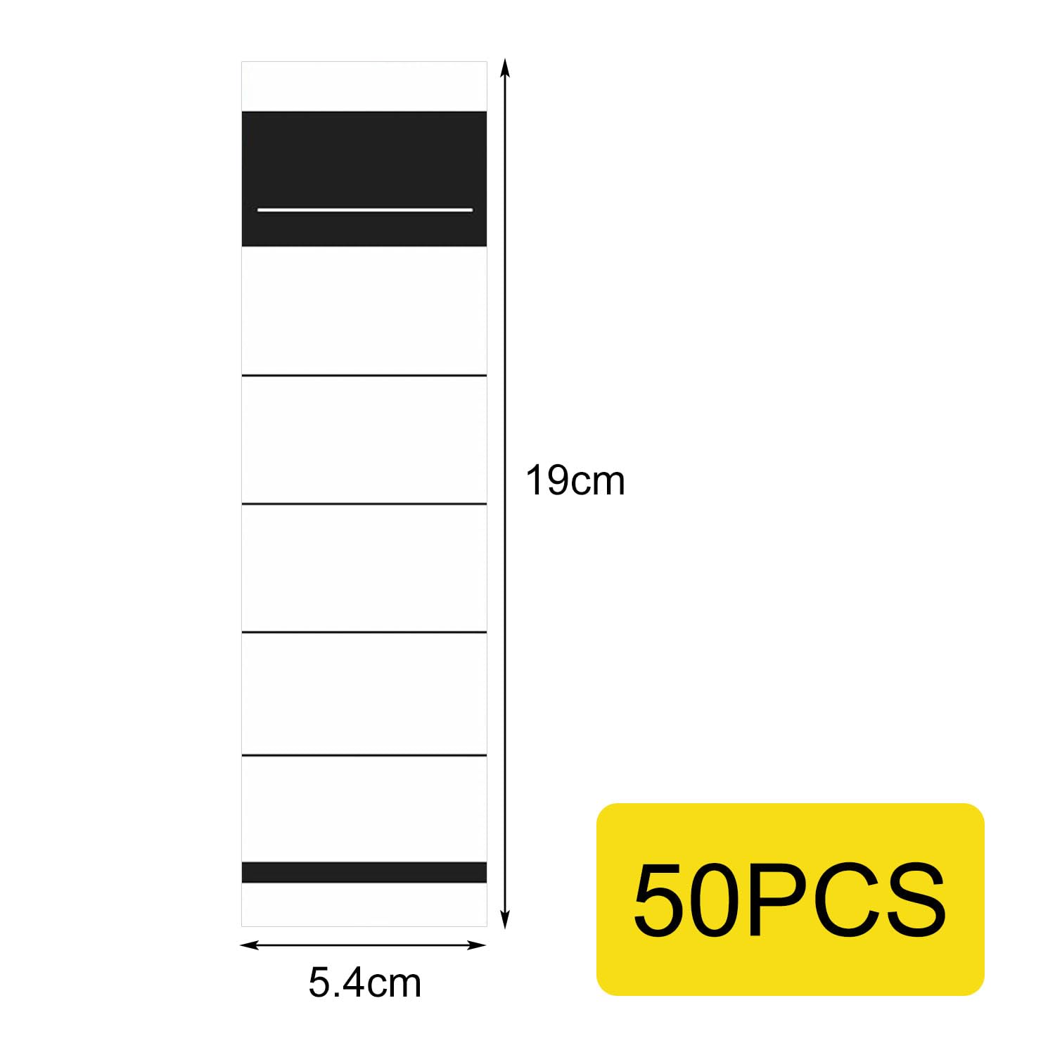 50 PCS Papier Autocollant 5.4 x 19 cm, Étiquettes Autocollantes pour dos de Classeur, Étiquettes de Remplacement, PVC Étiquettes Autocollantes pour Écoles, Bureaux, Archives