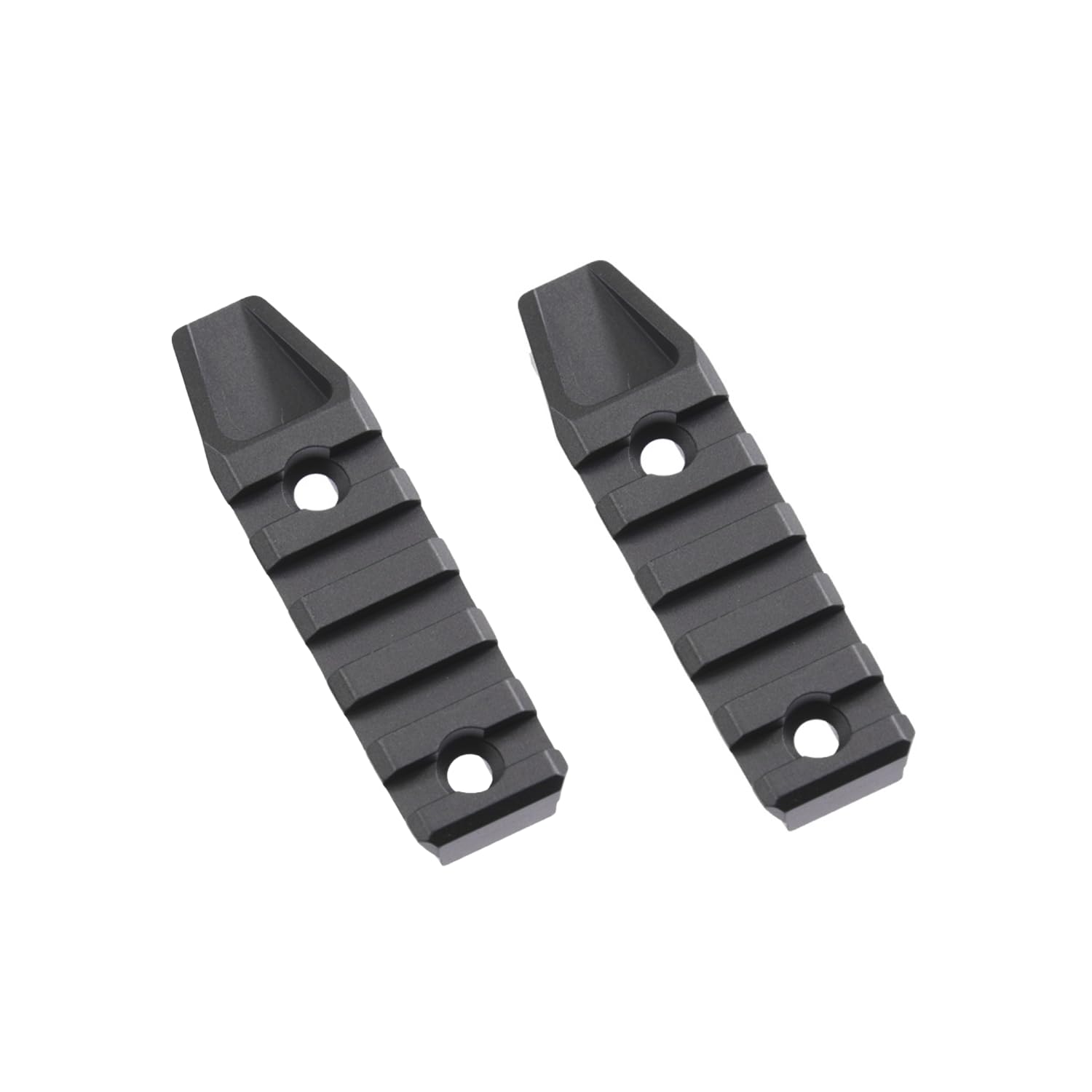 GoldenBall Atlas Custom Works Metal 5 Slot Rail Section for KeyMod & MLOK Handguards (Color: Black) - 2 Pack