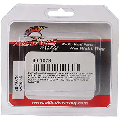 Image of All Balls Racing 60-1078 Fuel Tap Repair Kit Compatible with /Replacement for Kawasaki KLX110 2010-18, KLX110L 2010-18, KX250 1992-98, KX125 92-98, KVF400A Prairie 4x4 1997-98, KVF400D Prairie 1999-02