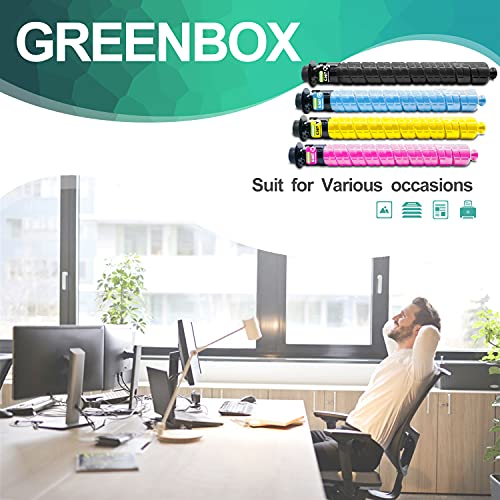Greenbox Remanufactured Toner Cartridge Replacement For Ricoh Mp C307 Mp C306 C406 C407 842091 842092 842093 842094 (17,000 Pages High Yield 4 Pack) #TOP5