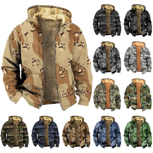 Mens Camo Hooded Jacket Vintage Full Zip Fleece Lined Hoodies Winter Warm Casual Long Sleeve Camouflage Jackets3