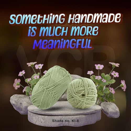 Image of VCR Light Pista Green Yarn, 100 Grams Hank, 190 Meters Length, Acrylic Ball for Crochet and Knitting, Soft Crosia Threads, Pack of 1 Yarn, Suitable for DIY Crafts
