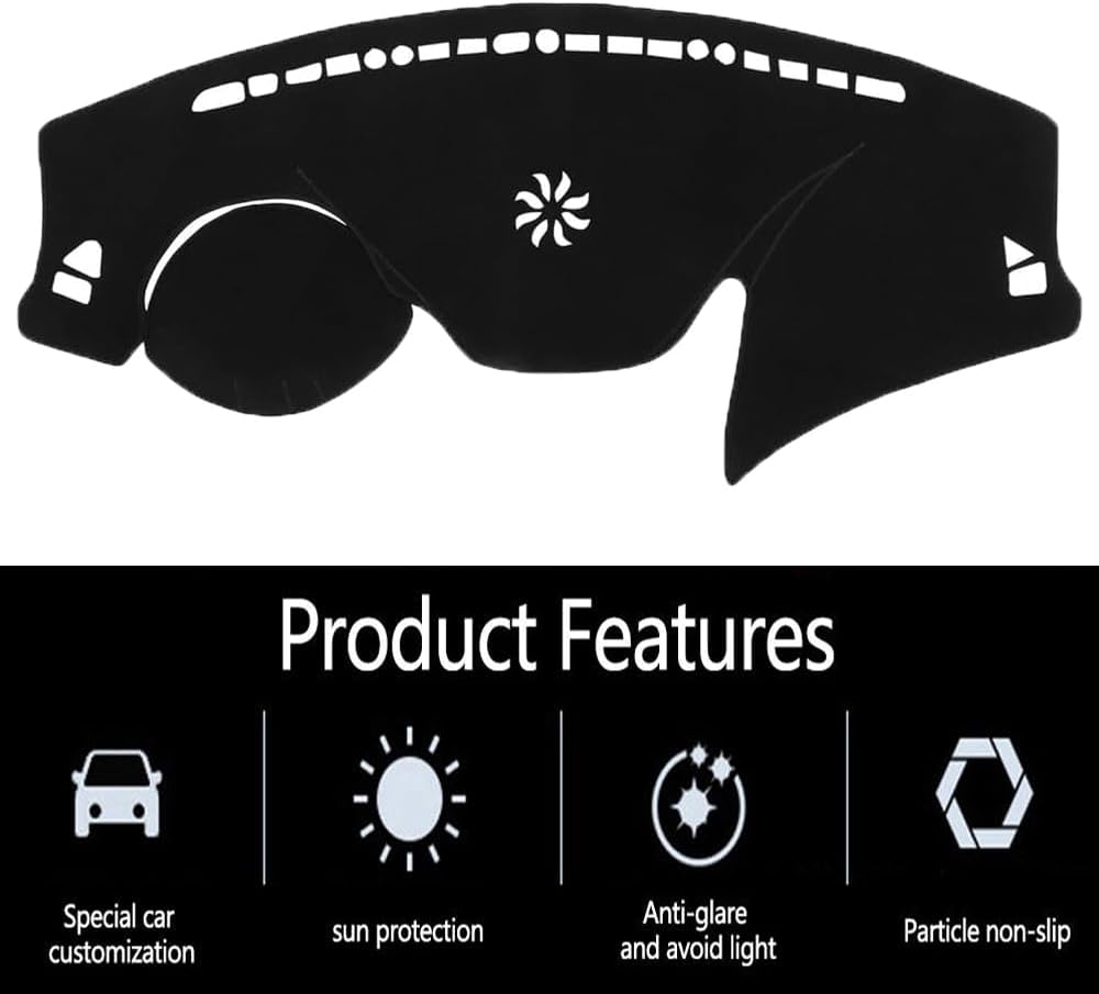 Dashboard Cover for Hyundai-Veloster 2012-2017,Polyester Dash Covers mat,Car Dash Board Protecter Cover,Interior Dash Covers Pads,Black