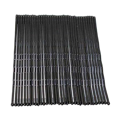 36 Long Black Traditional Kirby Hair Grips Slides Clips Pins 6.5cm (2.6") Cover