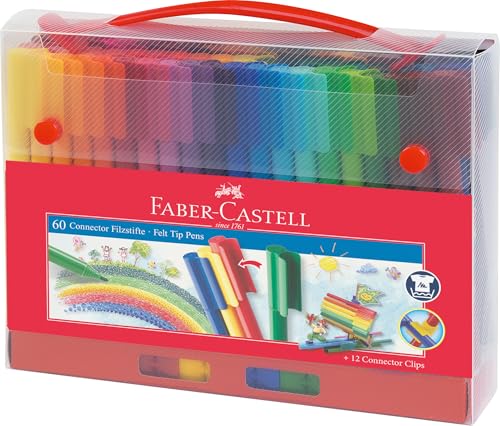 Faber-Castell 155560 - Maletín con 60 rotuladores, multicolor