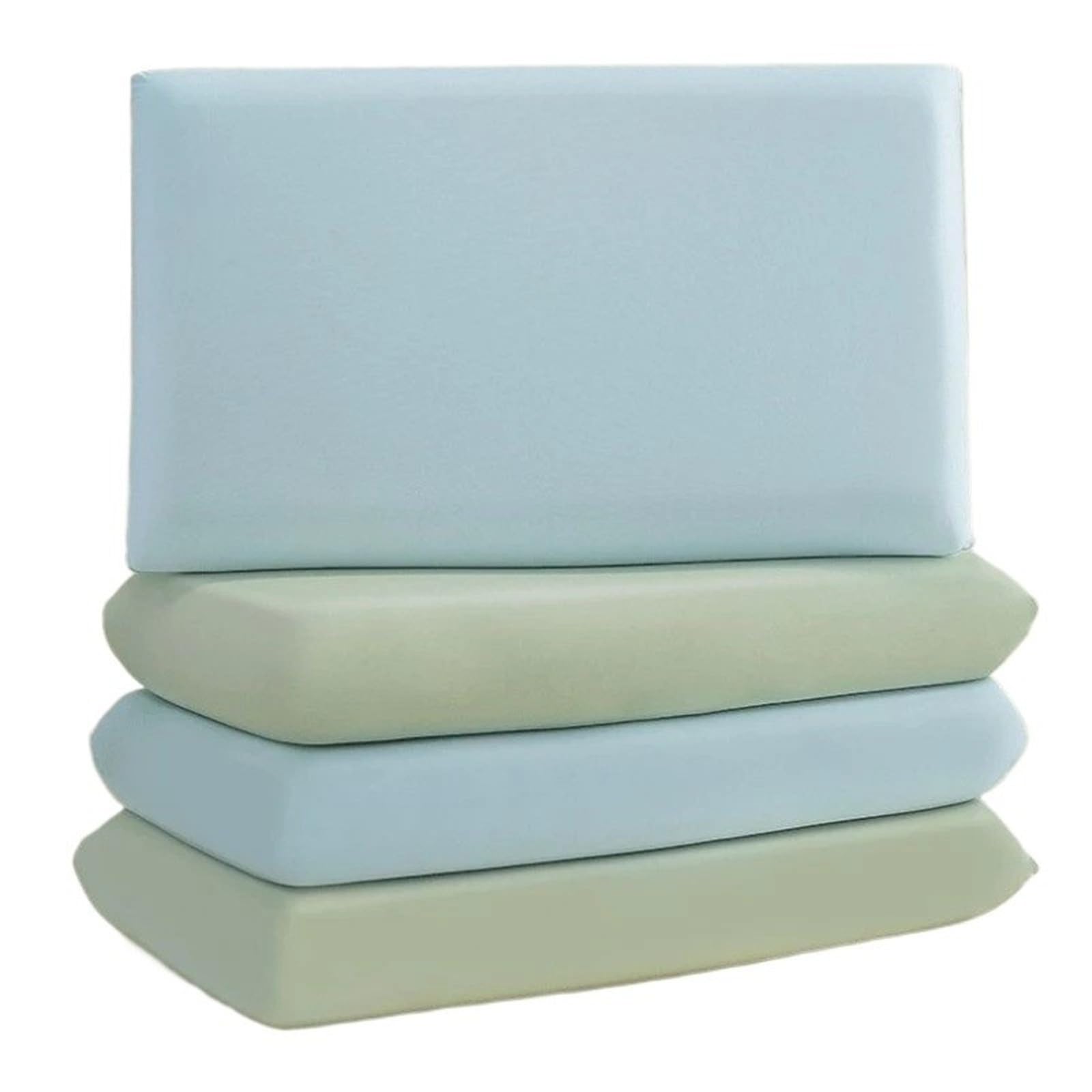Federa for cuscino in seta ghiacciata rinfrescante con federa estensibile con cinghie elastiche(Green,4PCS)