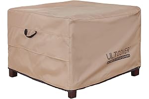 ULTICO Square Waterproof Ottoman Cover for Patio Furniture 20"x20"x18"