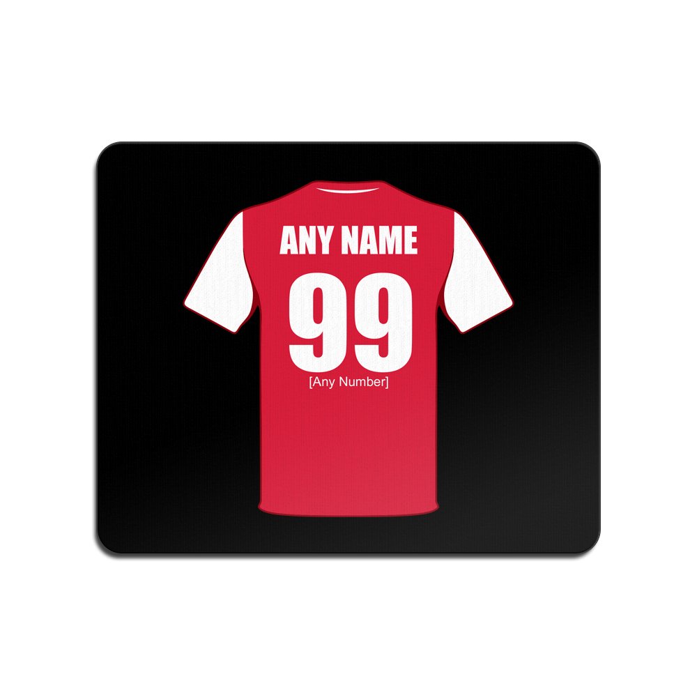Unigift Black Personalised Gift - Arsenal Mouse Mat (Football Club Design Theme, Colour Options) - Any Name/Message On Your Unique Pad Mousemat Mousepad - The Gunners