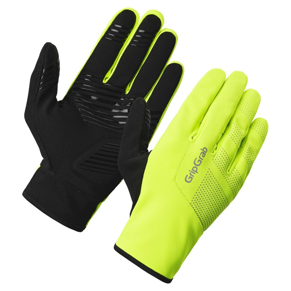 GripGrab Ride Windproof Midseason Padded Touchscreen Cycling Gloves Full Finger Breathable Bicycle Black Hiviz Winter - Guantes Ciclismo Invierno Unisex Adulto