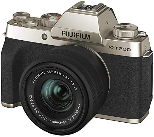 Fujifilm X-T200 Mirrorless Digital Camera w/XC15-45mm Kit - Champ...
