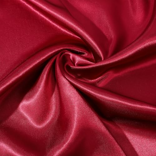Tissu en satin au mètre 155 cm x 92 cm - Noir - Tissu de doublure brillant et soyeux - Tissu satiné pour robes de mariée, fabrication de vêtements,...