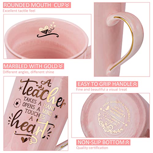 Unique-Teacher-Appreciation-Gifts-for-Women-Best-Teacher-Valentines-Day-Mug-for-Teachers-from-Student-14Oz-Pink-Marble-Ceramic-Teacher-Cup-with-Gold-Print-Birthday-Retirement-Graduation-Gift-Box Unique Teacher Appreciation Gifts for Women Best Teacher Valentines Day Mug for Teachers from Student 14Oz Pink Marble Ceramic Teacher Cup with Gold Print Birthday Retirement Graduation Gift Box