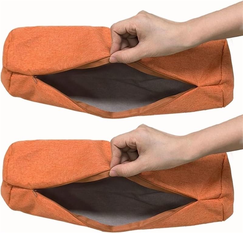 Funda de almohada cervical para el cuello, 2 piezas, funda de almohada cilíndrica de espuma viscoelástica para alivio lumbar, funda de almohada de lino suave, funda de almohada cilíndrica redonda (#8