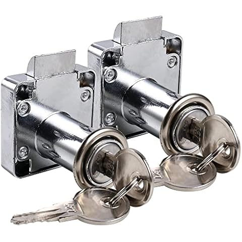 UHPPOTE Zinc Alloy Cam Lock for Door Cabinet Mailbox Cupboard & Drawer Locks (Pack of 2) Cover